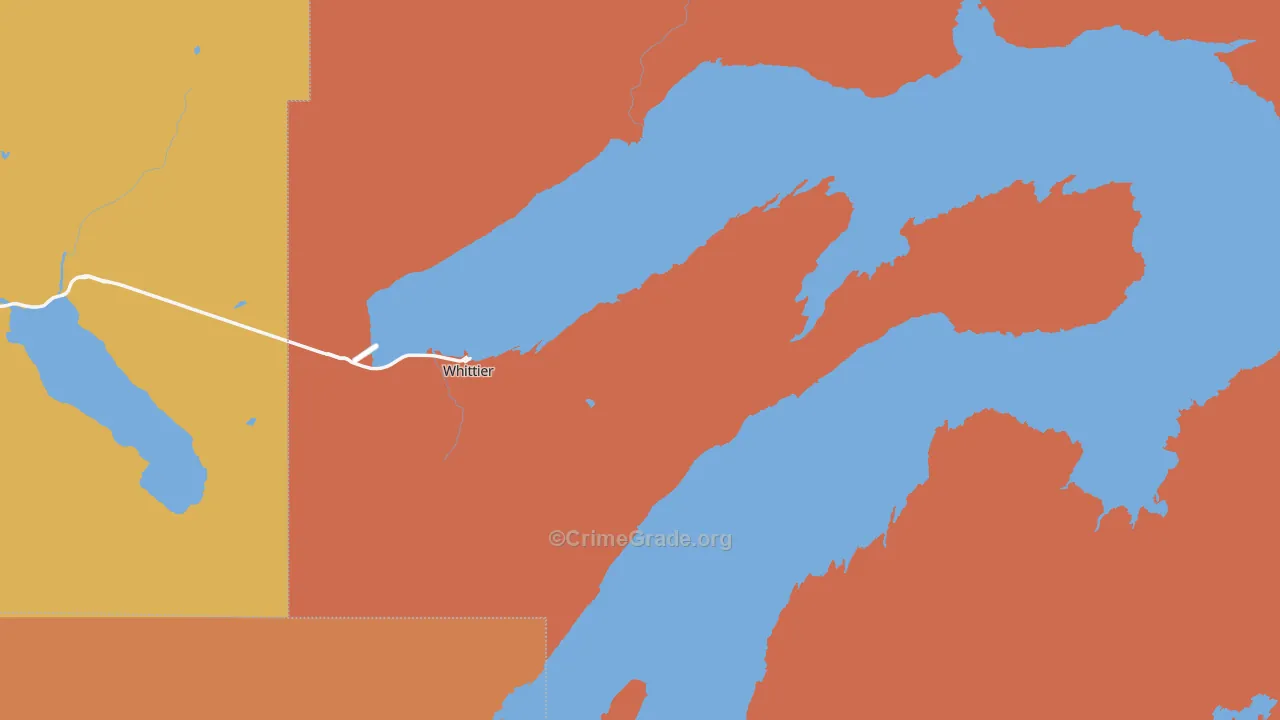 Whittier, AK Map of Burglary Rates