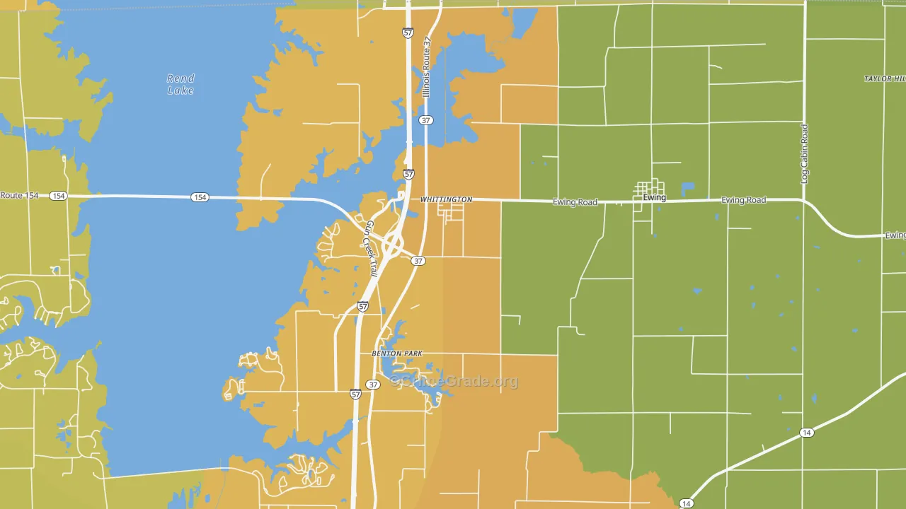 Whittington, IL Map of Burglary Rates
