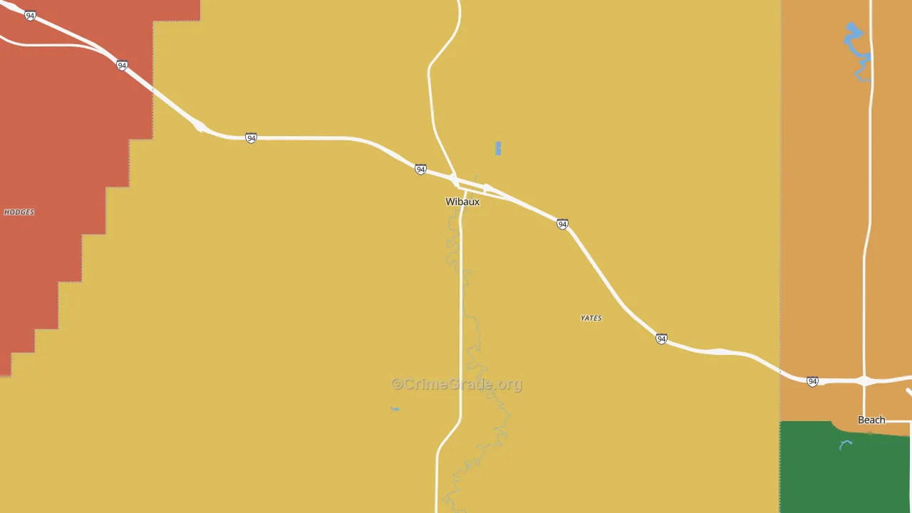 Wibaux County, MT Map of Burglary Rates