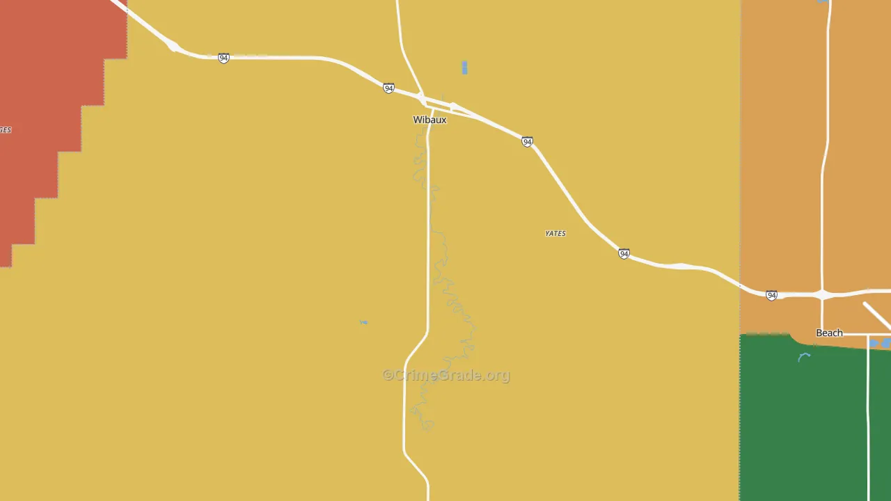 Wibaux, MT Map of Burglary Rates