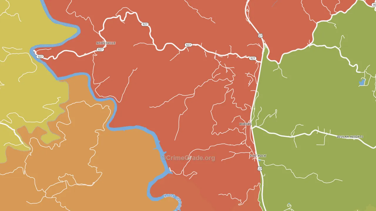 Wiborg, KY Map of Burglary Rates