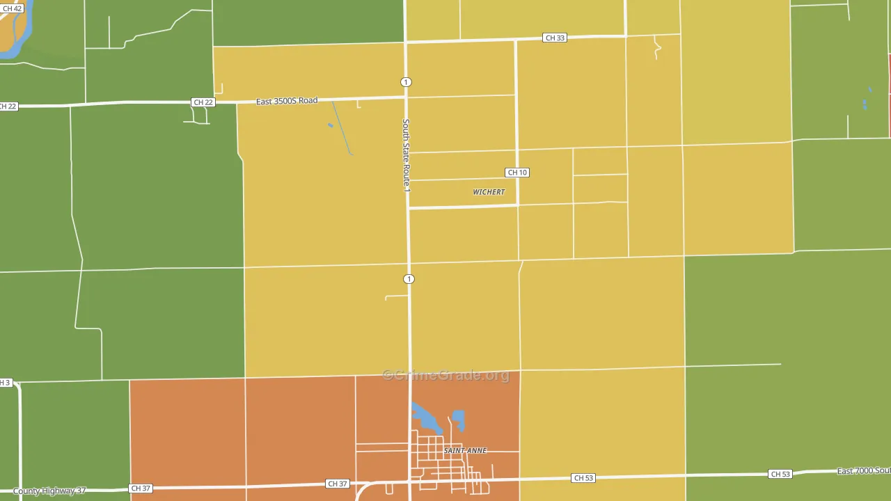 Wichert, IL Map of Burglary Rates