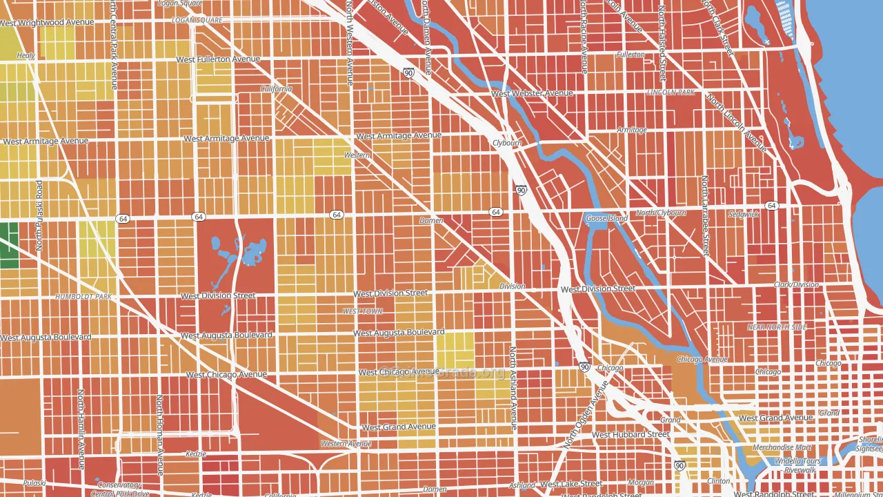 Wicker Park, Chicago, IL Map of Burglary Rates