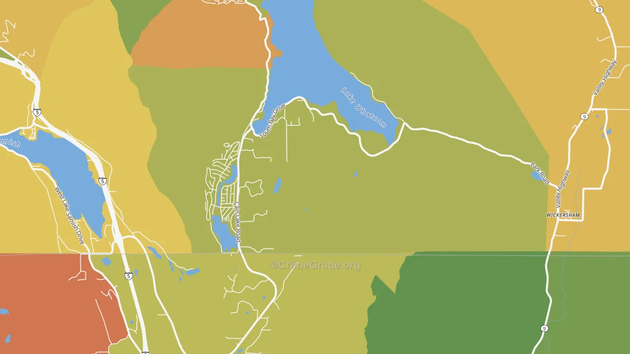 Wickersham, WA Map of Burglary Rates