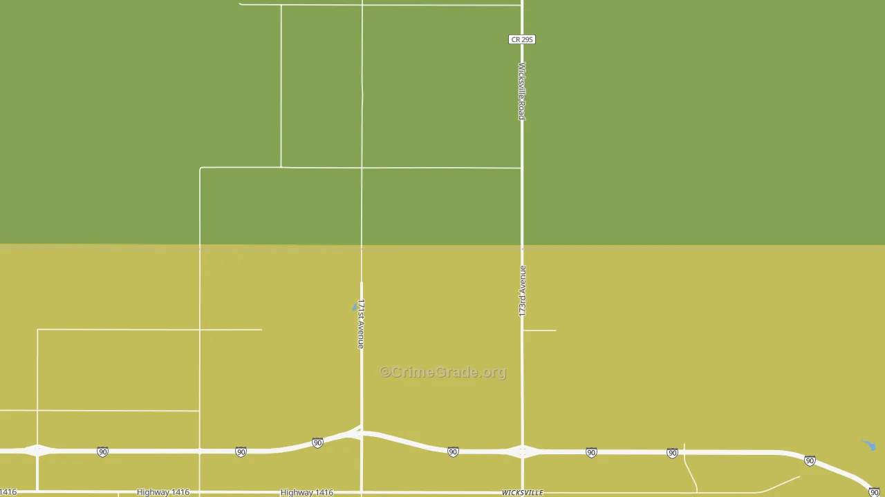 Wicksville, SD Map of Burglary Rates