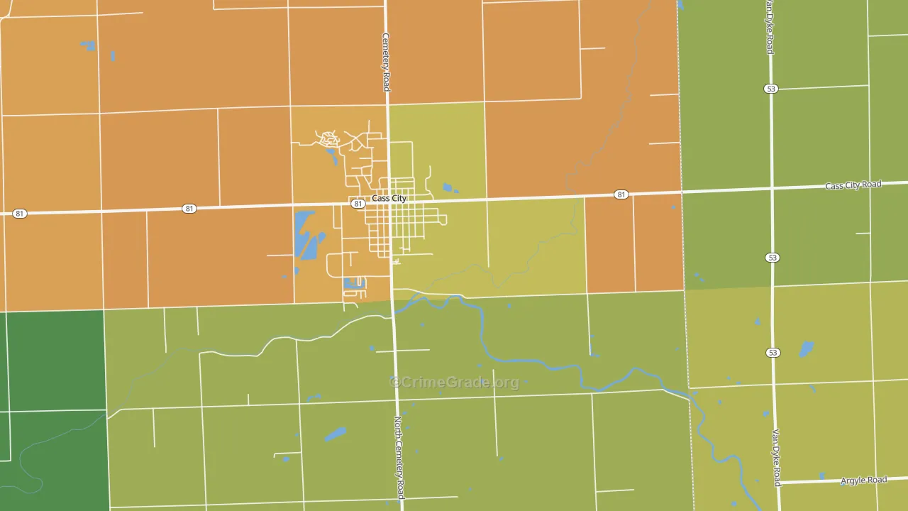 Wickware, MI Map of Burglary Rates