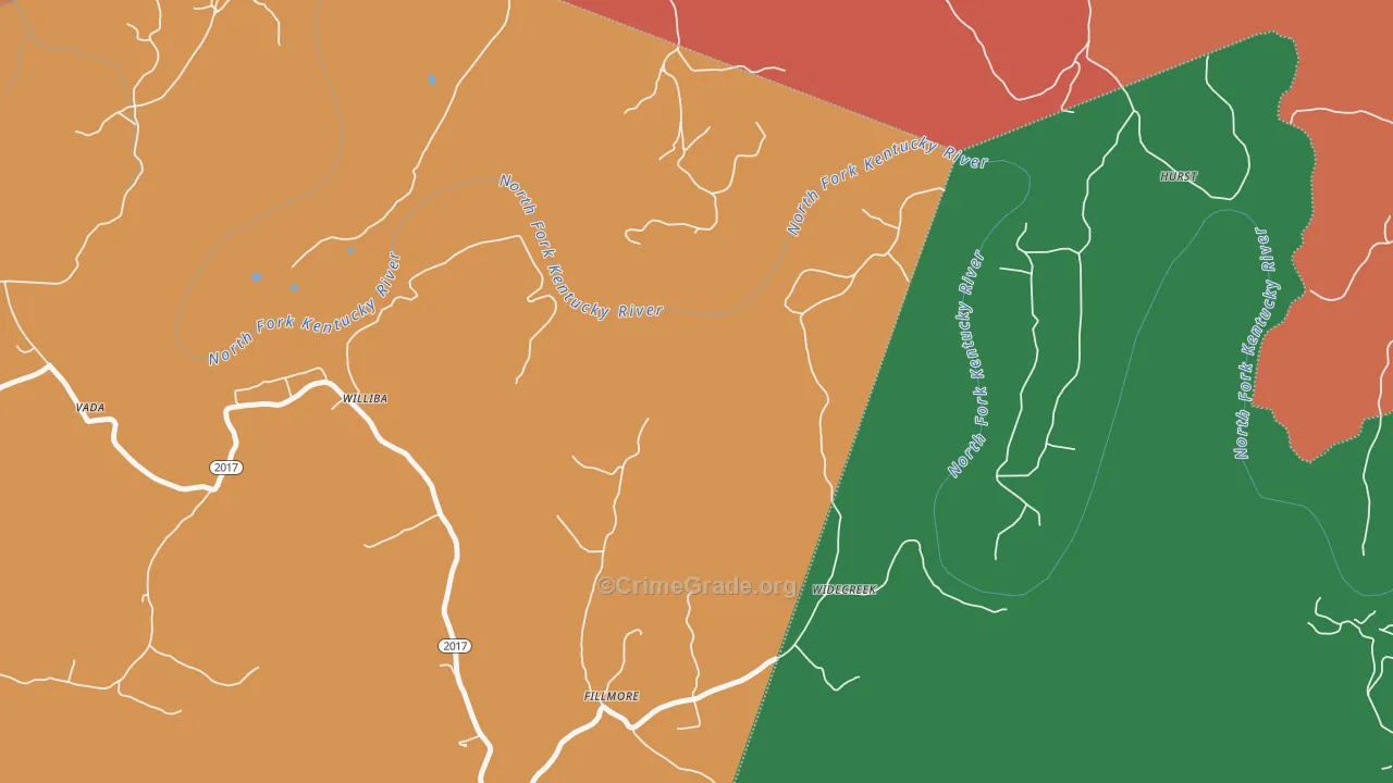 Widecreek, KY Map of Burglary Rates