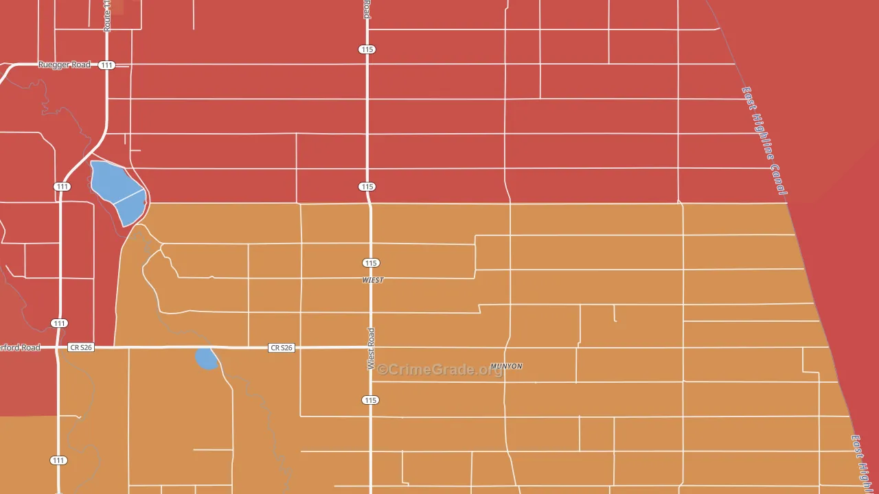 Wiest, CA Map of Burglary Rates