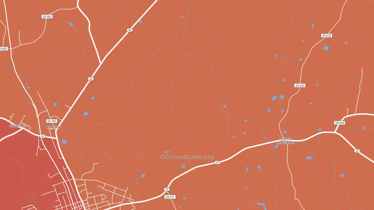 Wightman, VA Map of Burglary Rates