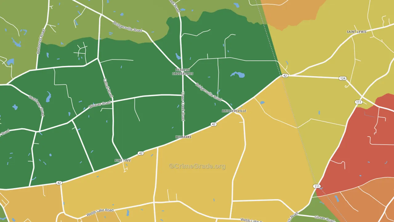 Wilbanks, NC Map of Burglary Rates