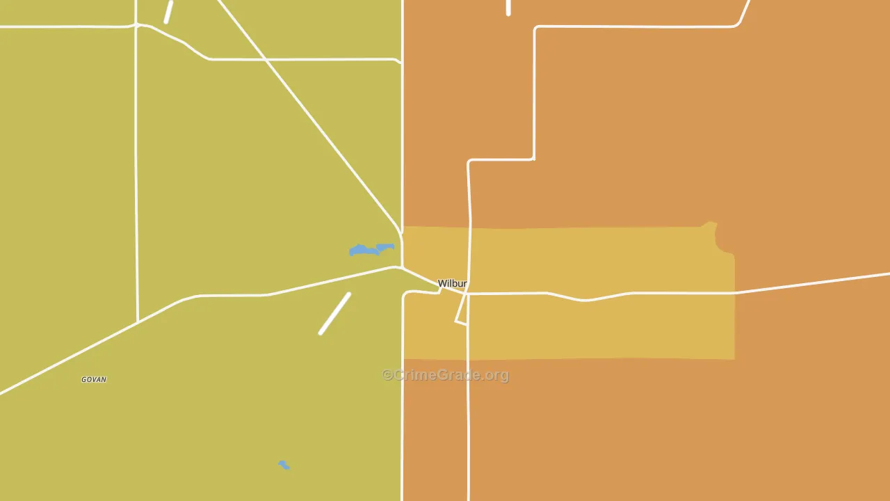 Wilbur, WA Map of Burglary Rates