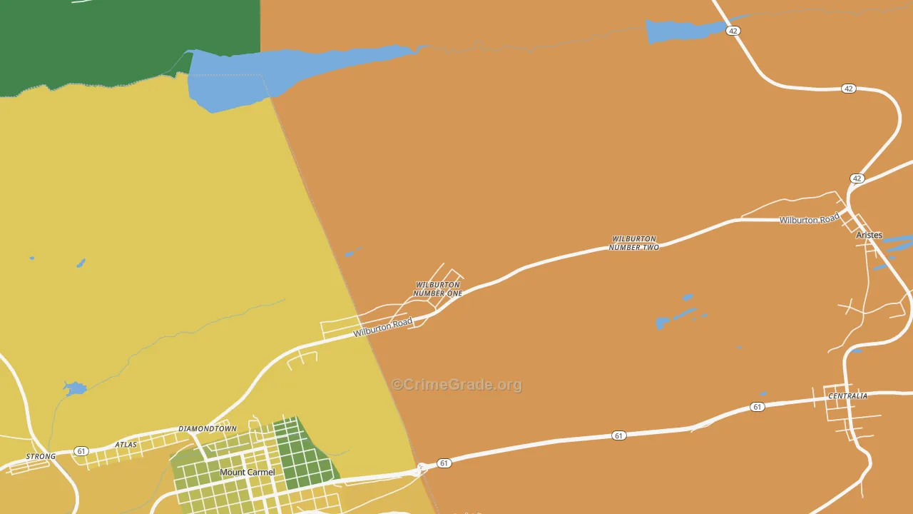 Wilburton, PA Map of Burglary Rates