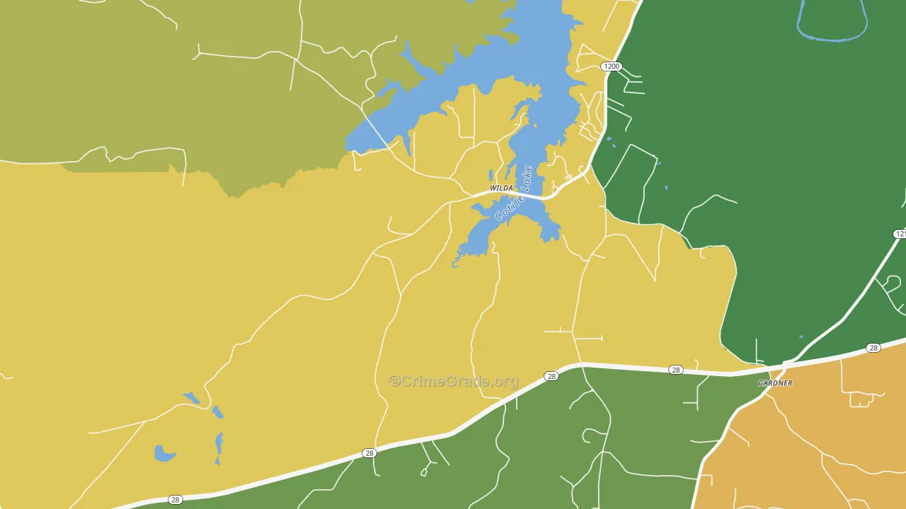 Wilda, LA Map of Burglary Rates