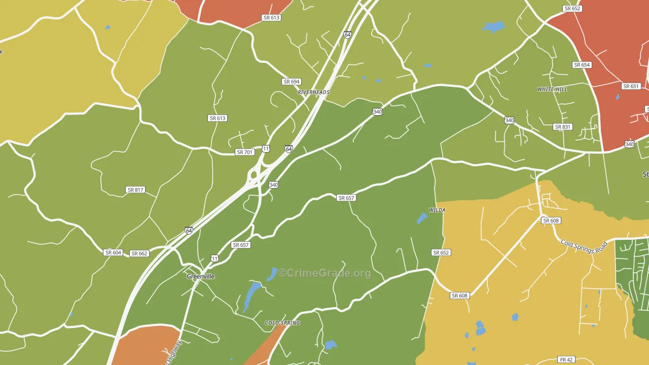 Wilda, VA Map of Burglary Rates