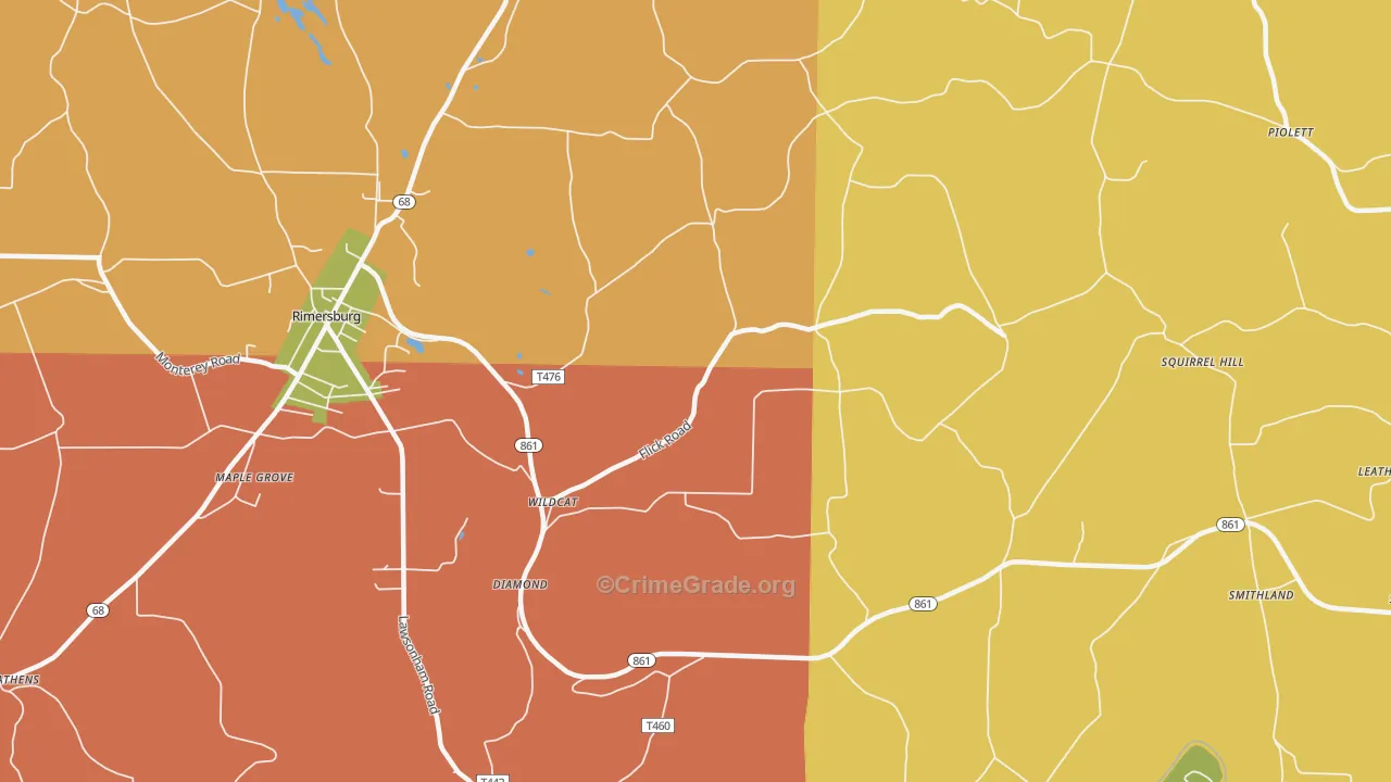 Wildcat, PA Map of Burglary Rates