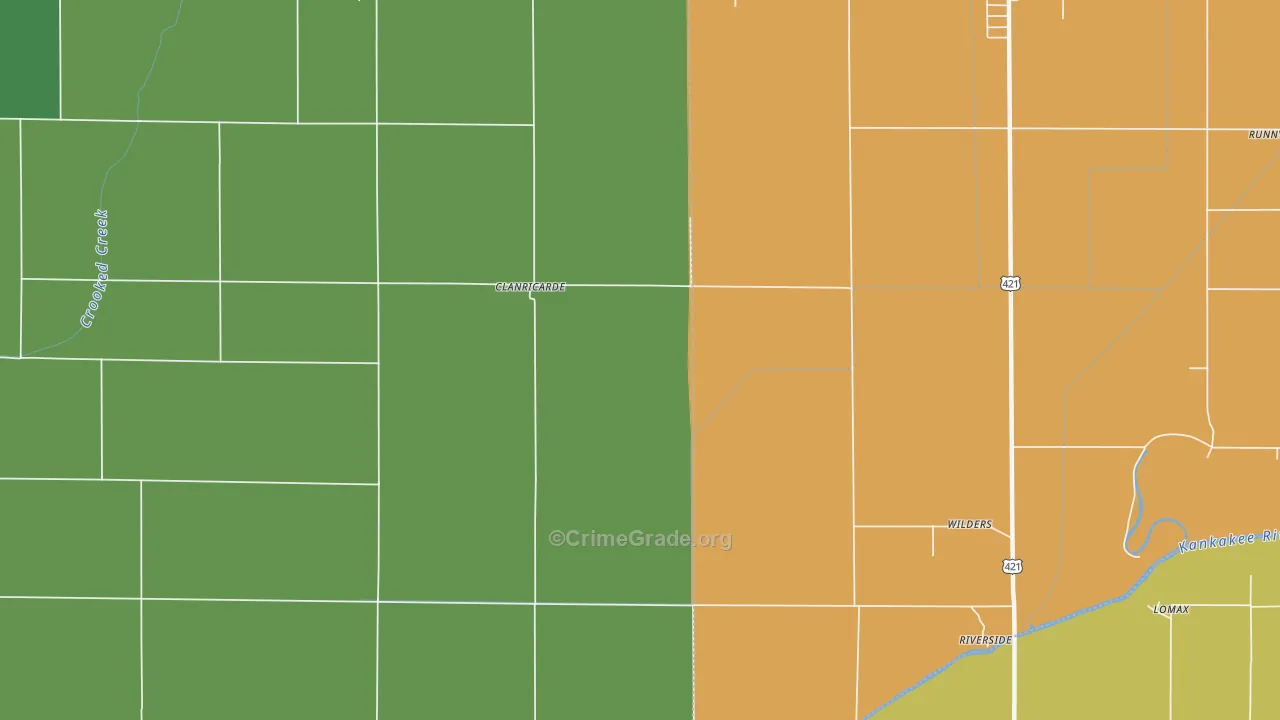 Wilders, IN Map of Burglary Rates