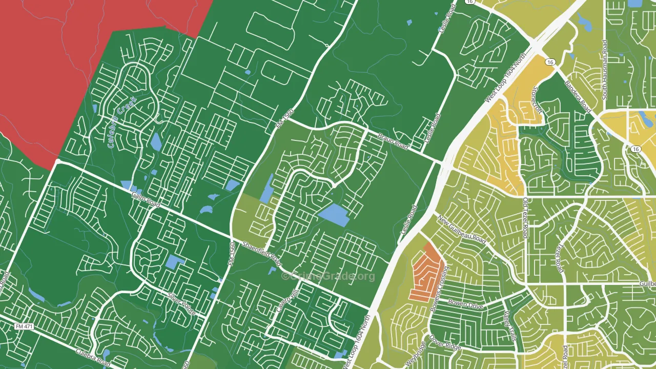Wildhorse, San Antonio, TX Map of Burglary Rates