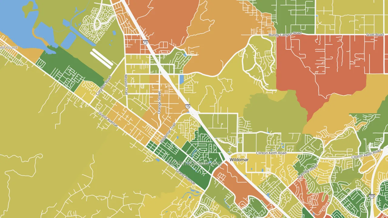 Wildomar, CA Map of Burglary Rates