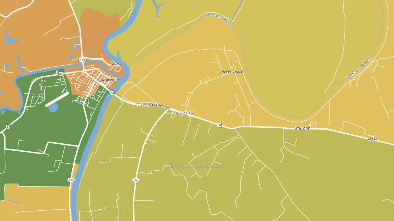 Wildsville, LA Map of Burglary Rates