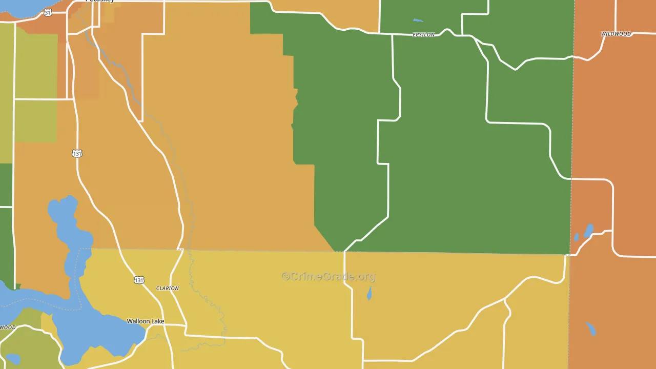 Wildwood, MI Map of Burglary Rates