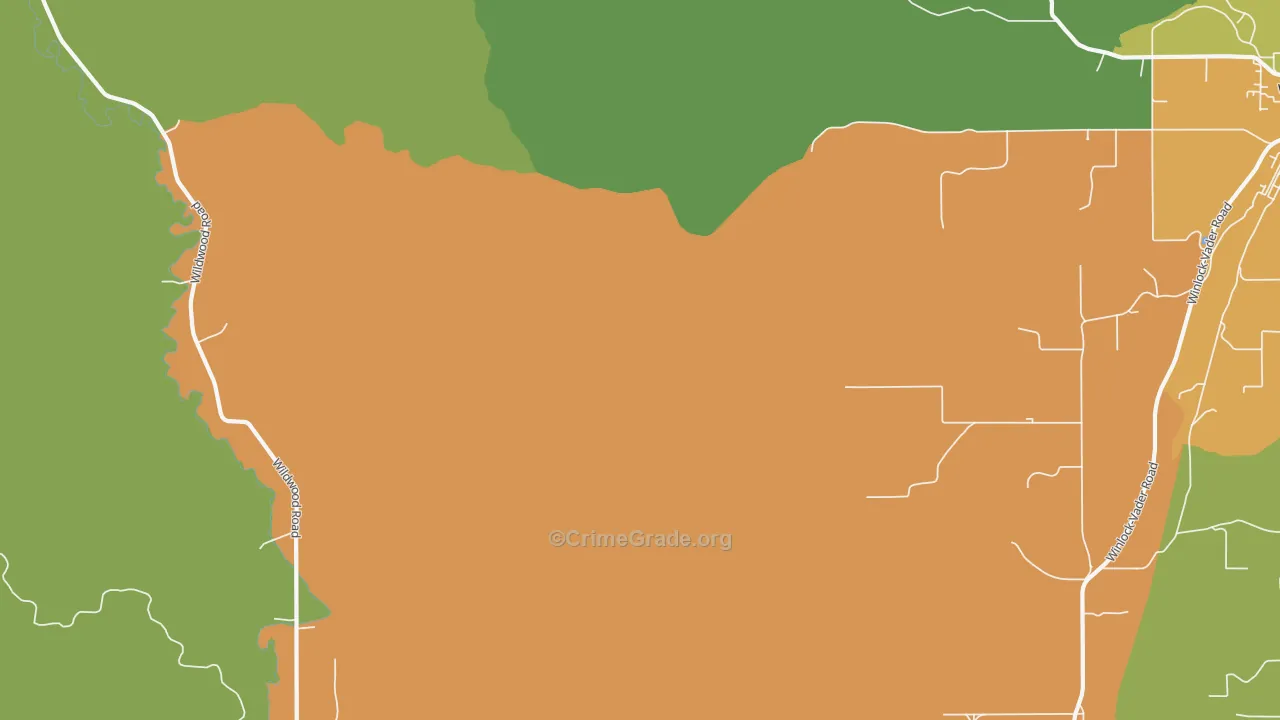 Wildwood, WA Map of Burglary Rates