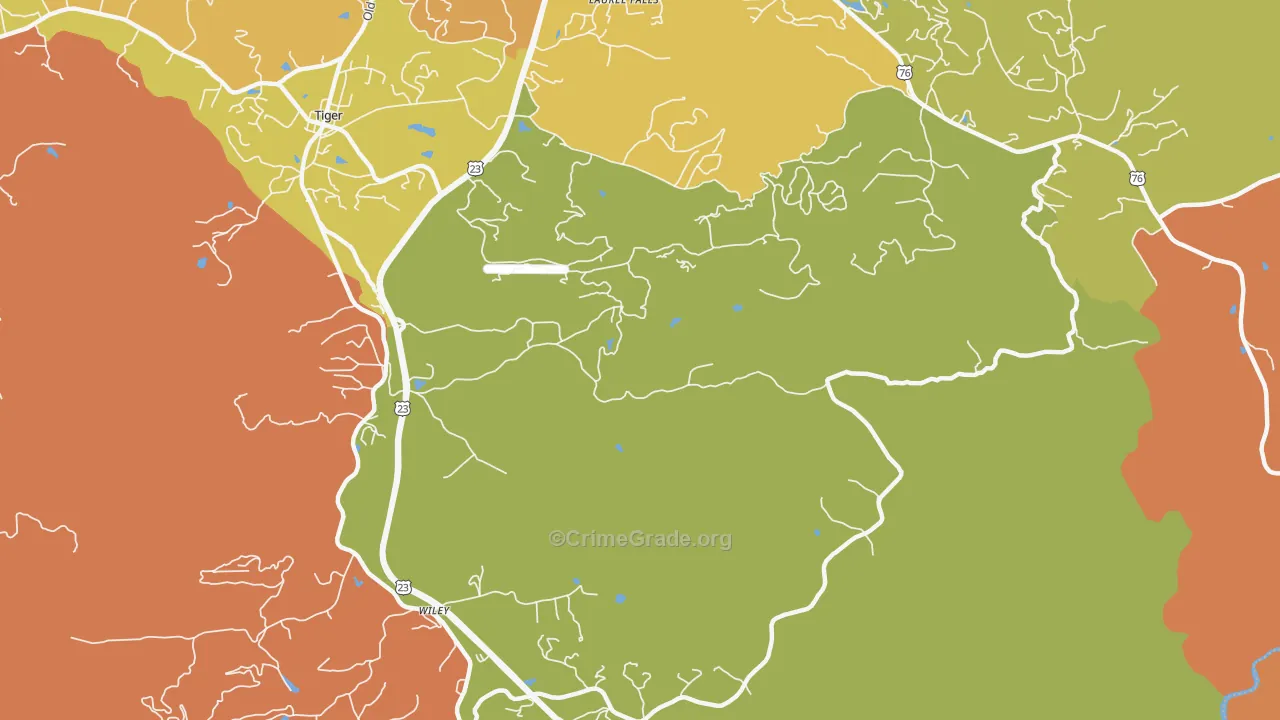 Wiley, GA Map of Burglary Rates