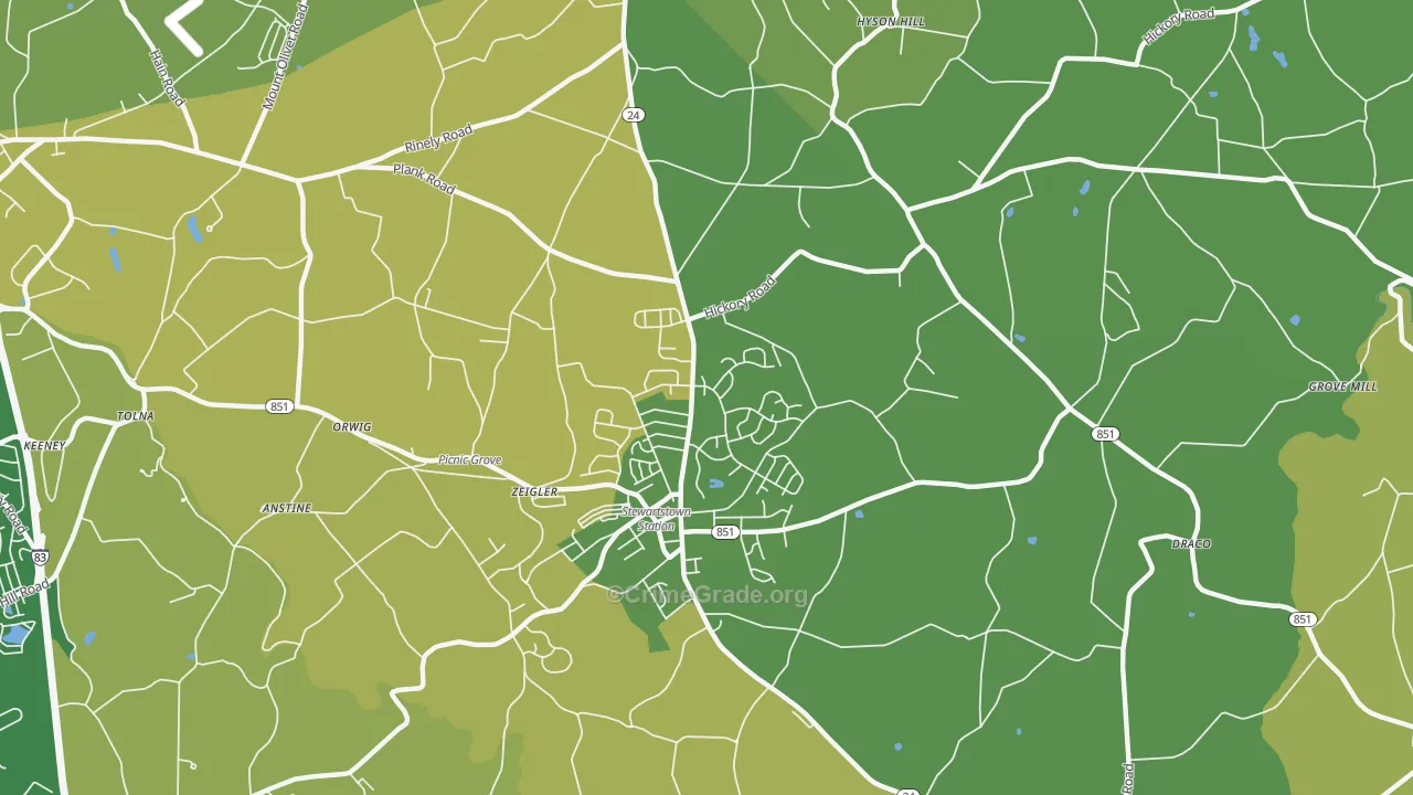 Wiley, PA Map of Burglary Rates