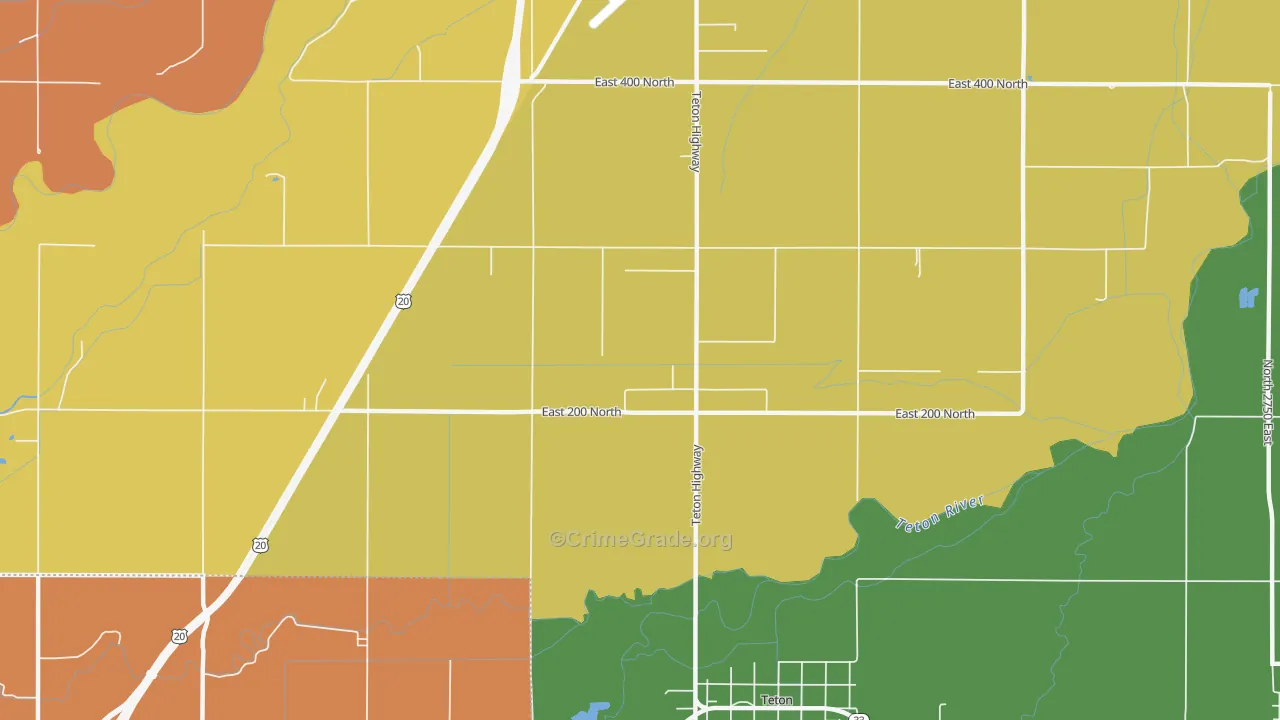 Wilford, ID Map of Burglary Rates