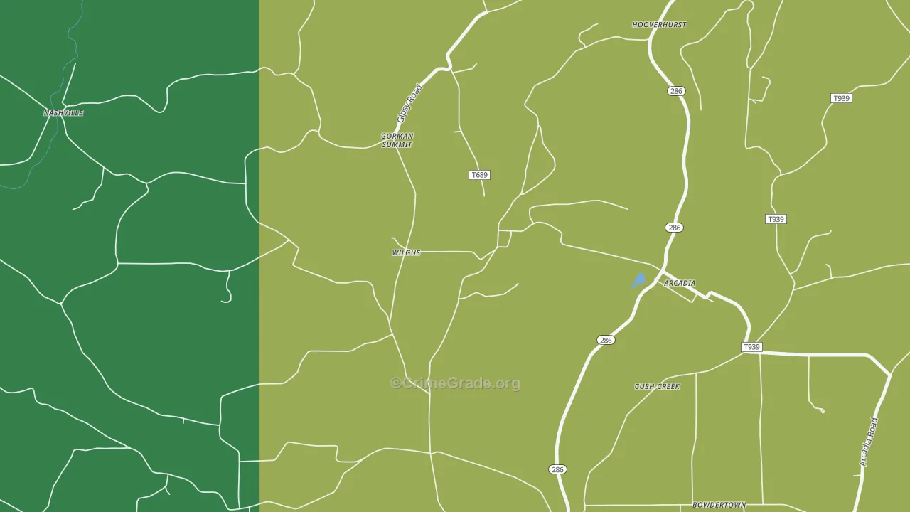 Wilgus, PA Map of Burglary Rates