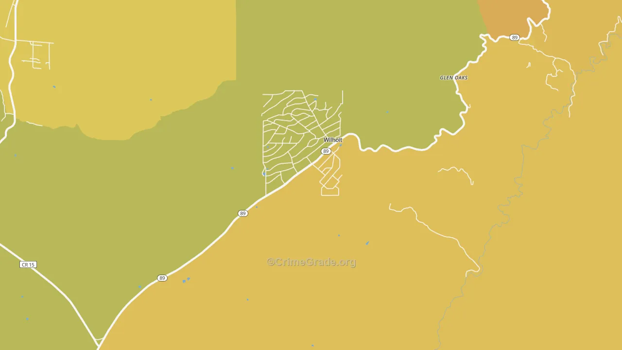 Wilhoit, AZ Map of Burglary Rates