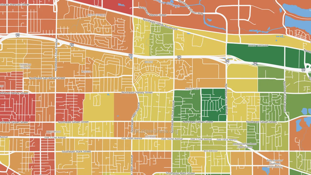 Wilkes, Portland, OR Map of Burglary Rates