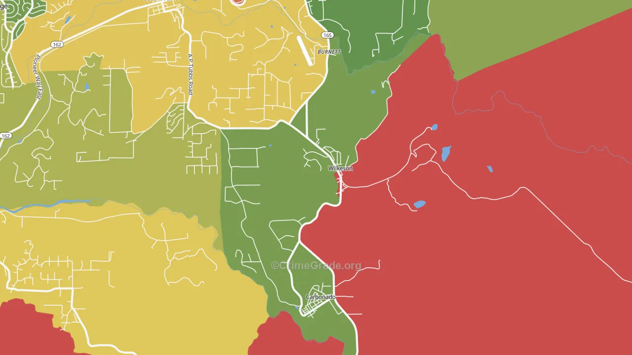 Wilkeson, WA Map of Burglary Rates