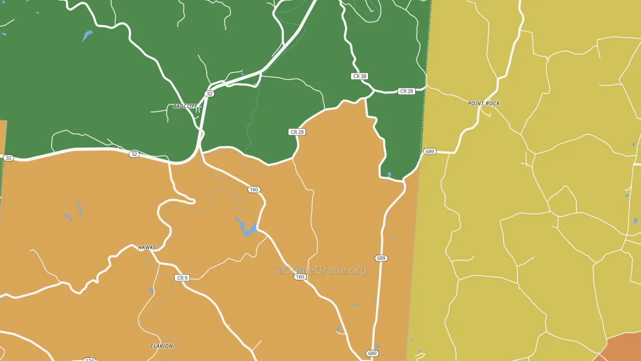 Wilkesville, OH Map of Burglary Rates