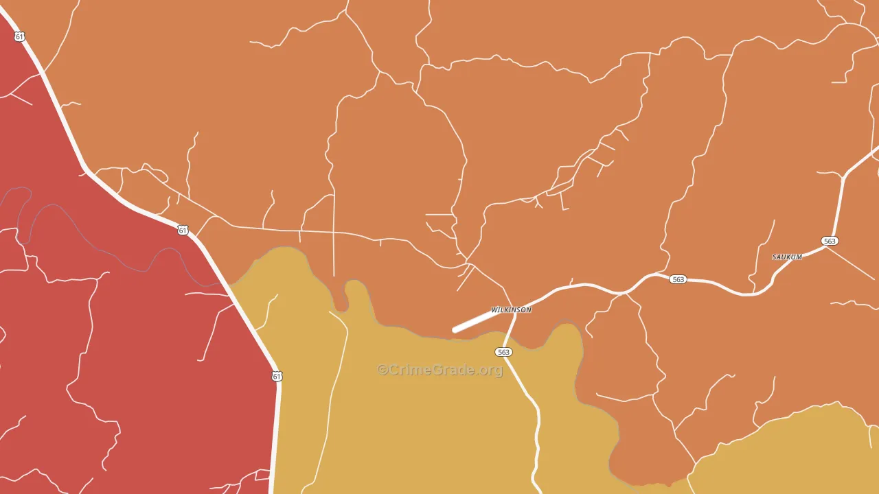 Wilkinson, MS Map of Burglary Rates