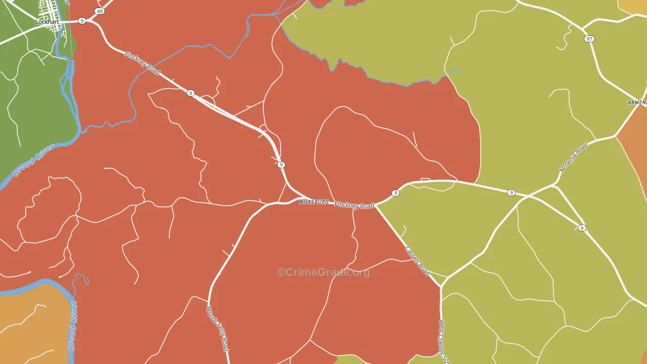 Wilksburg, SC Map of Burglary Rates