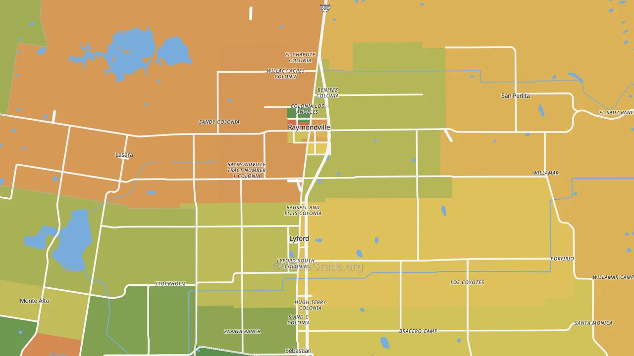Willacy County, TX Map of Burglary Rates