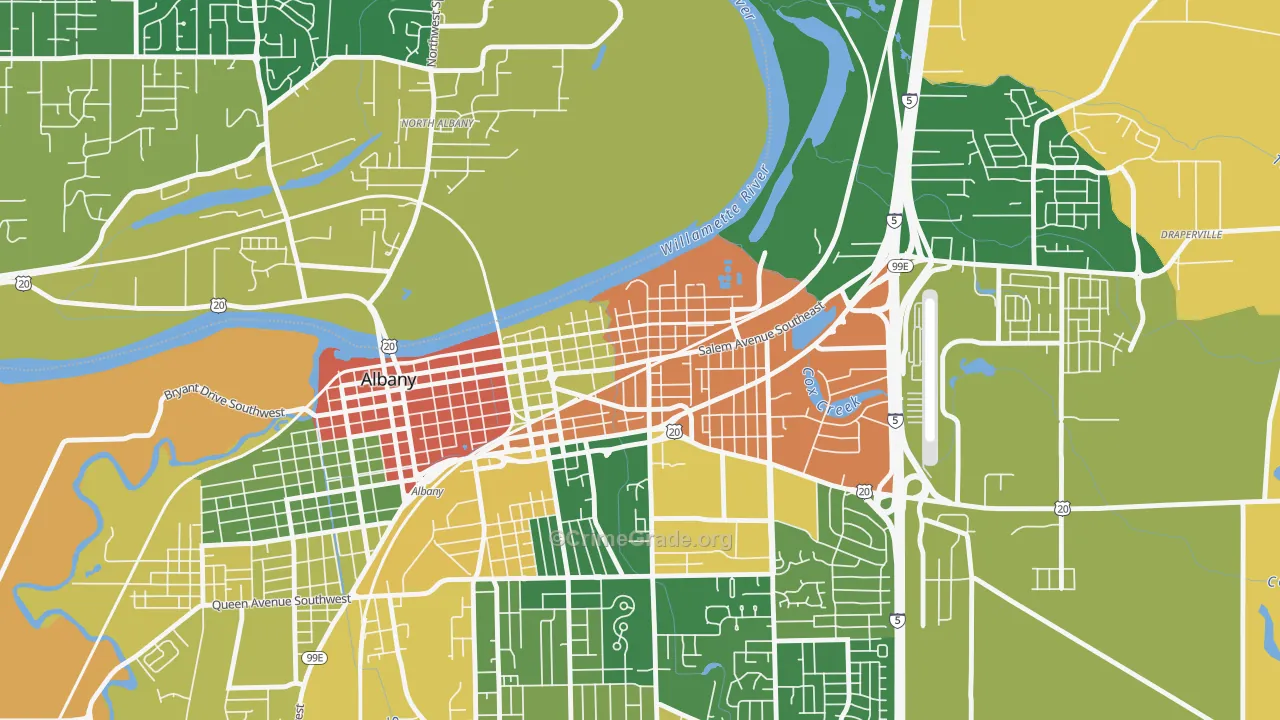 Willamette, Albany, OR Map of Burglary Rates