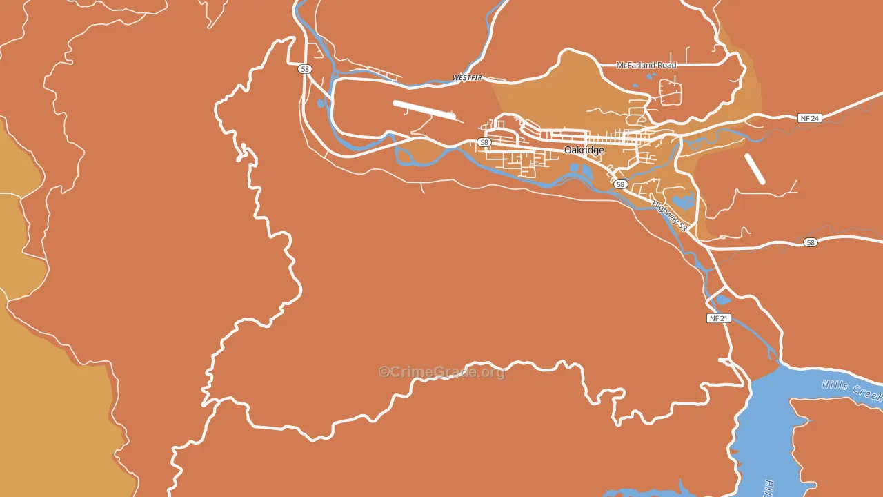 Willamette City, OR Map of Burglary Rates