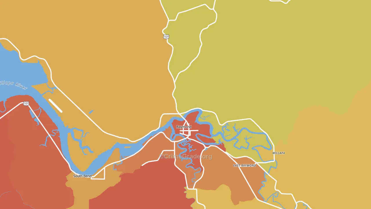 Willapa, WA Map of Burglary Rates
