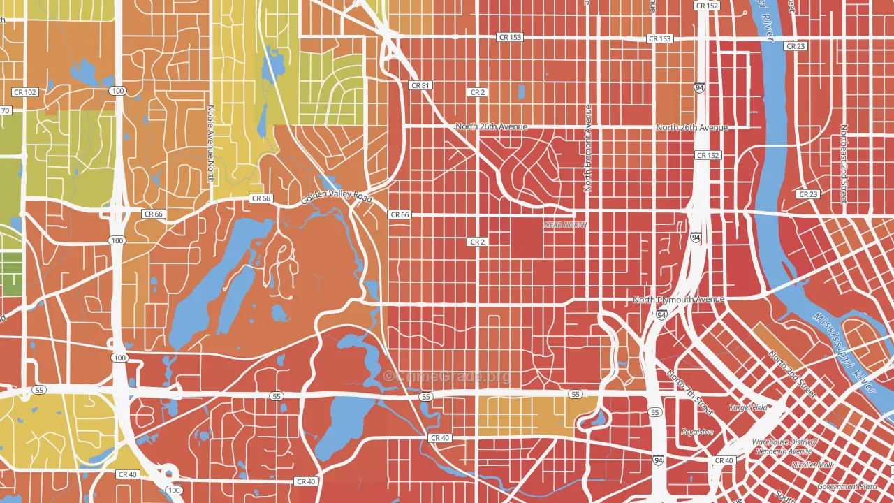 Willard-Hay, Minneapolis, MN Map of Burglary Rates