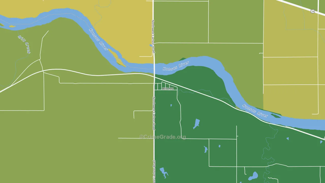 Willard, KS Map of Burglary Rates