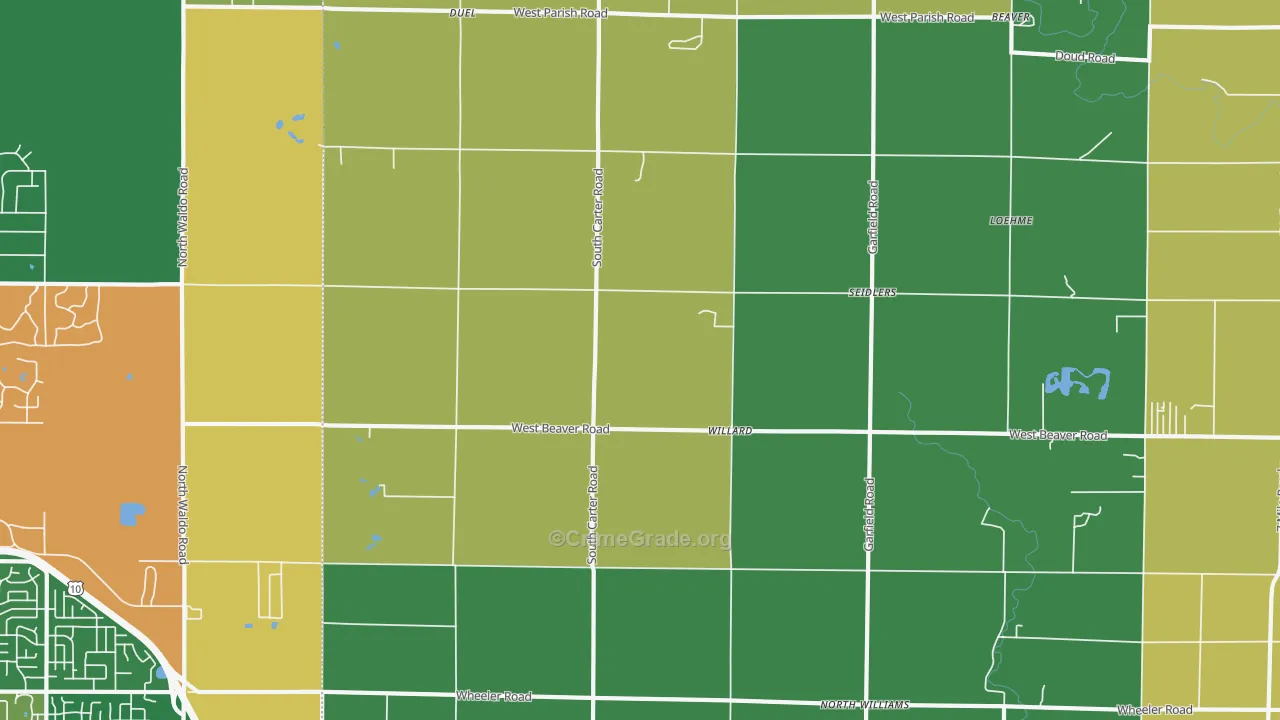 Willard, MI Map of Burglary Rates