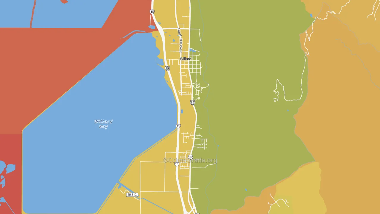Willard, UT Map of Burglary Rates