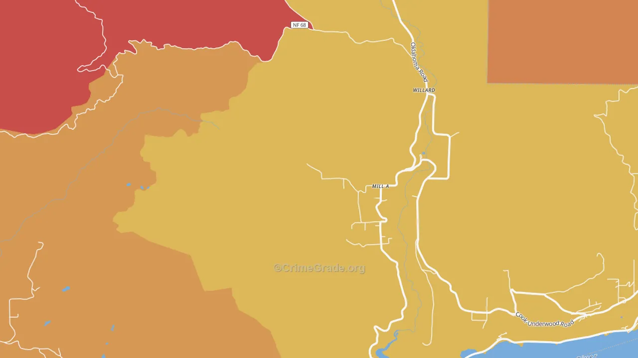 Willard, WA Map of Burglary Rates