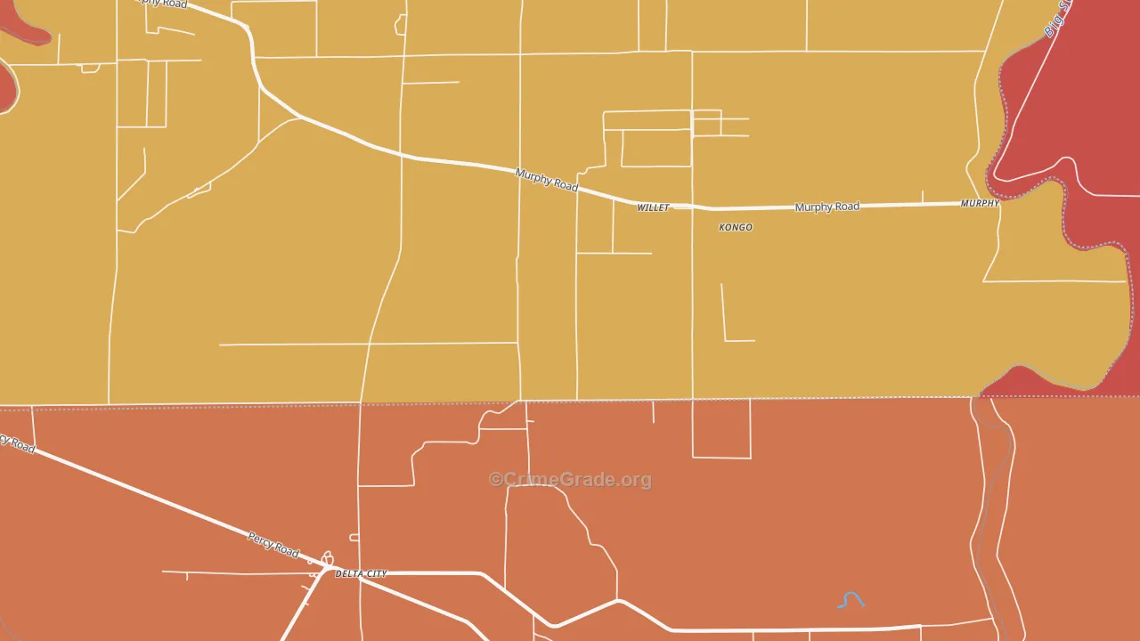Willet, MS Map of Burglary Rates