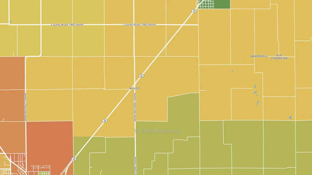 Willeys, IL Map of Burglary Rates