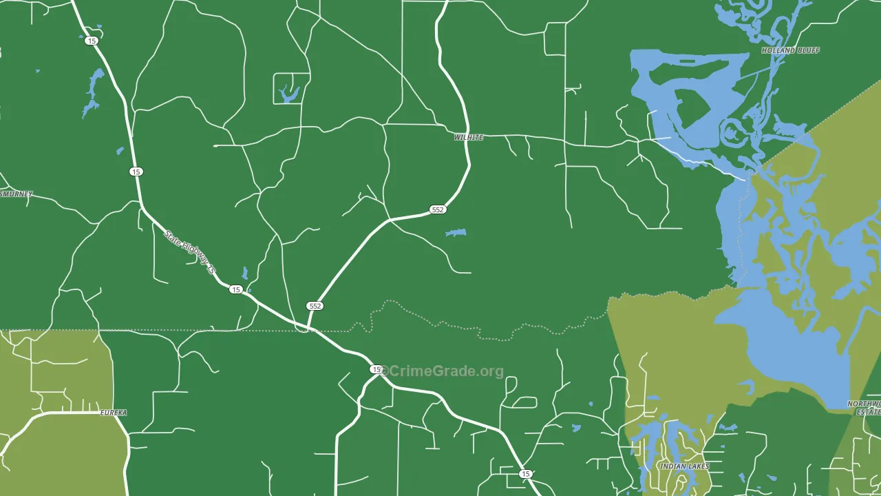 Willhite, LA Map of Burglary Rates
