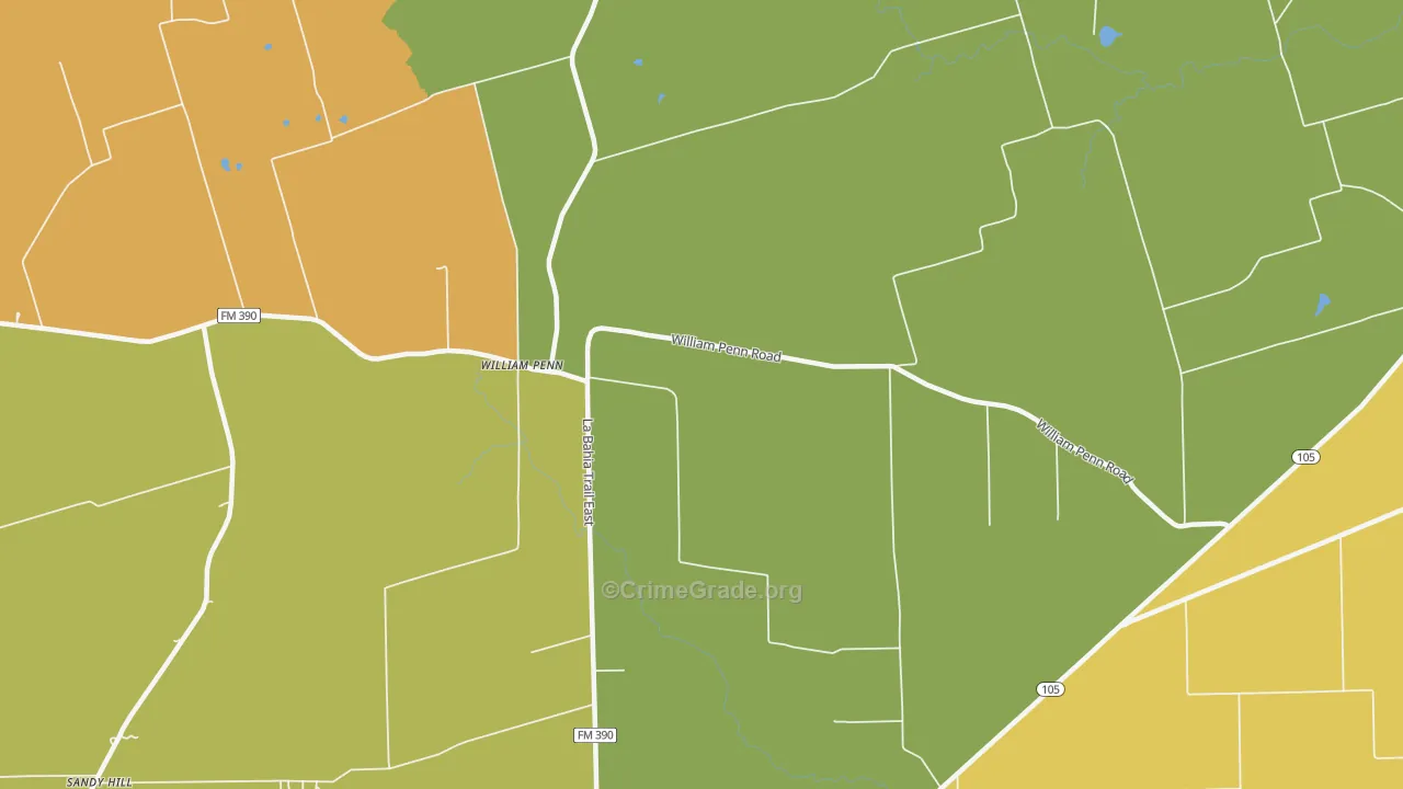 William Penn, TX Map of Burglary Rates