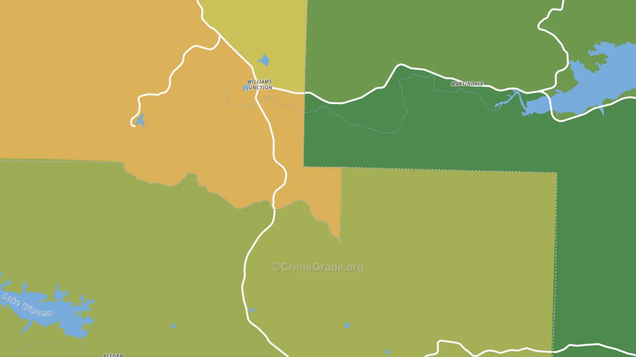 Williams Junction, AR Map of Burglary Rates