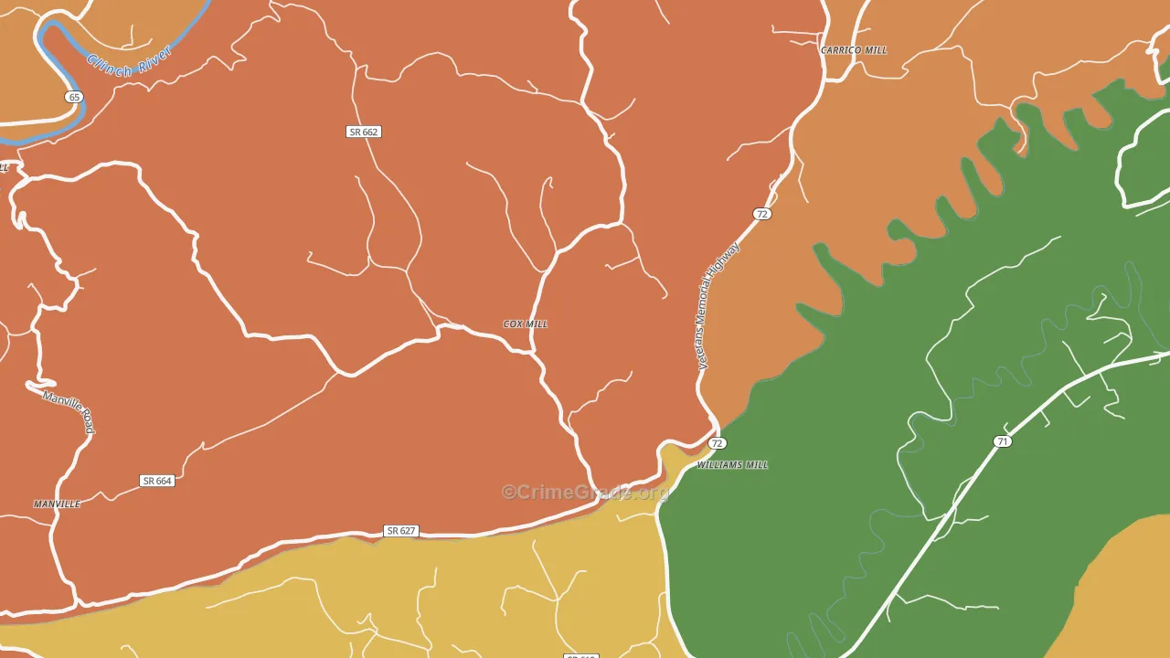 Williams Mill, VA Map of Burglary Rates